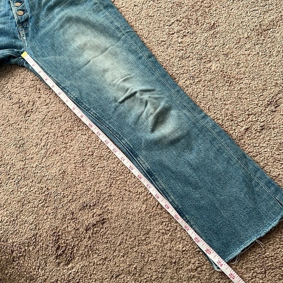 Mother The Pixie Dazzler Ankle Fray Secret Sister Distressed Button Fly Jeans - Picture 11 of 12